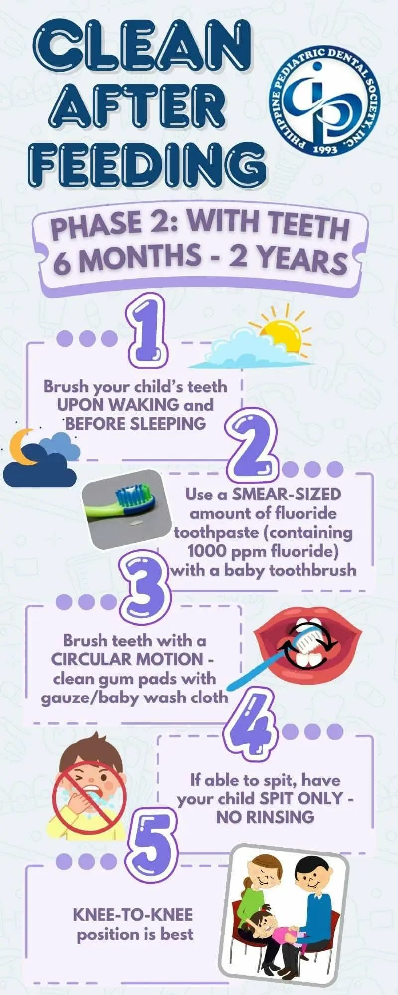 Clean After Feeding - Phase 2: With Teeth (6 Months - 2 Years)
